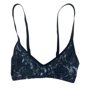 Negative Sieve Non-Wire Bra Bralette Marble Design Black White Size 2